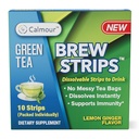 CALMOUR Natural Green Tea Extract Strips 10 Pack | Green Tea Bag Alternative Travel Friendly On-The-Go Quick Discrypt Strips | Lemon Ginger Tea with Antioxys | Matcha Green Tea Flavor