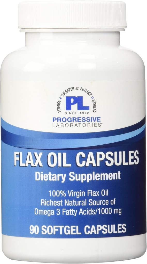 Progresif Laboratuvarlar Flax Oil Capsules Supplement, 1000 mg, 90 Count