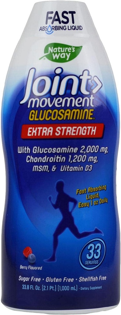 Wellesse Extra Strength Joint Movement Glucosamine Natural Berry Flavor 33.8 fl oz