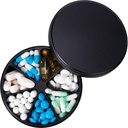 Metal Pill columns Pill Organizer with Karşılaştırmalı - Ağır Görev Anti-Mix Pill Konteyner, Büyük Sular Günlük Pill Box Pill Case for Vitamin, Medicine, Supplement, Fish Oil, 0.39lb (Black)