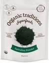Organik Gelenekler Organik Spirulina Toz Vegan Non-GMO Superfood, 5.3oz (150g) Bag, Bag başına 50 Hizmet