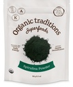Organik Gelenekler Organik Spirulina Toz Vegan Non-GMO Superfood, 5.3oz (150g) Bag, Bag başına 50 Hizmet