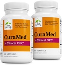 Terry Natural CuraMed + Klinik OPC - Curcumin Supplement with French Grape Tohumksiyon - Beyin, Prostate & Liver Health Support - Supplement with Ar-Turmerone - 60 Softgels (2 Pack)