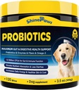 Köpekler için Probiyotikler - Digestive Health için Köpek Probiyotikleri, Prebiyotikler, Enzymes, Fiber ve Omega-3, Intestinal Health, Support Immunity, Allergies & Itchy Skin, 120 Bites, Enzymes, Fiber ve Omega-3