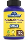 B1 Vitamin Benfotimin, hizmet başına 500 mg, 120 Capsules,Fat & Water ► B1, Gluten Free, Non-GMO, Vegetarian