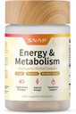 Snap Supplements Energy & Metabolism Herbal Kompleksi Fatigue, Stres Yardımı, Enerji ATM & Daha İyi Mood, Kadınlar ve Erkekler için Enerji Pilleri, 60 Capsules (30 Hizmet, 1 Ay Supply)
