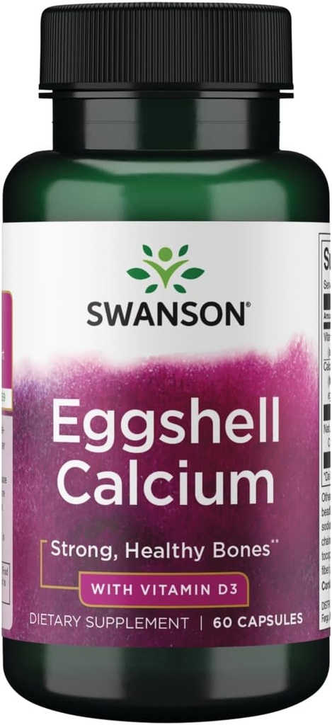 Ασβέστιο Swanson Eggshell με Βιταμίνη D-3 60 Καψάκια