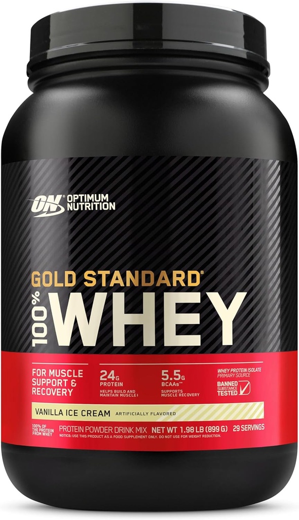 En İyi Beslenme Altın Standardı 100% Whey Protein Toz Whey Isolates, Vanilla Dondurma - 2 Pound