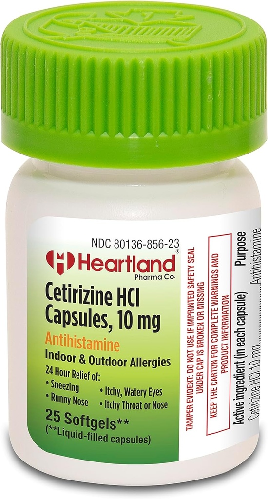 Cetirizine HCI 10 mg | Antihistamin Softgels | Mevsimlik Tüm enerjiler için Cetirizine | 25 Kont