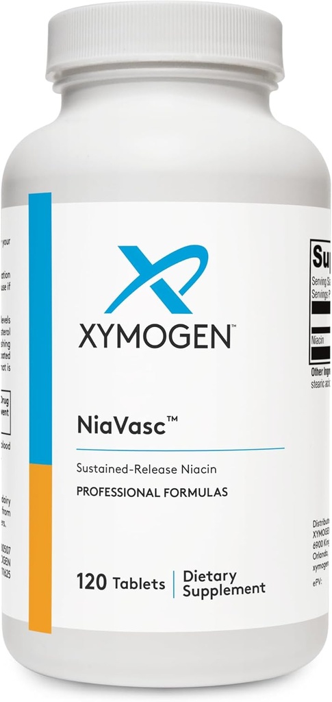 XYMOGEN NiaVasc Niacin 500 mg - Sustained-Release Niacin for a Lesser Flushing Etkisi - Supports The Care of Health Blood Lipids (120 Time-Release Tabletleri)