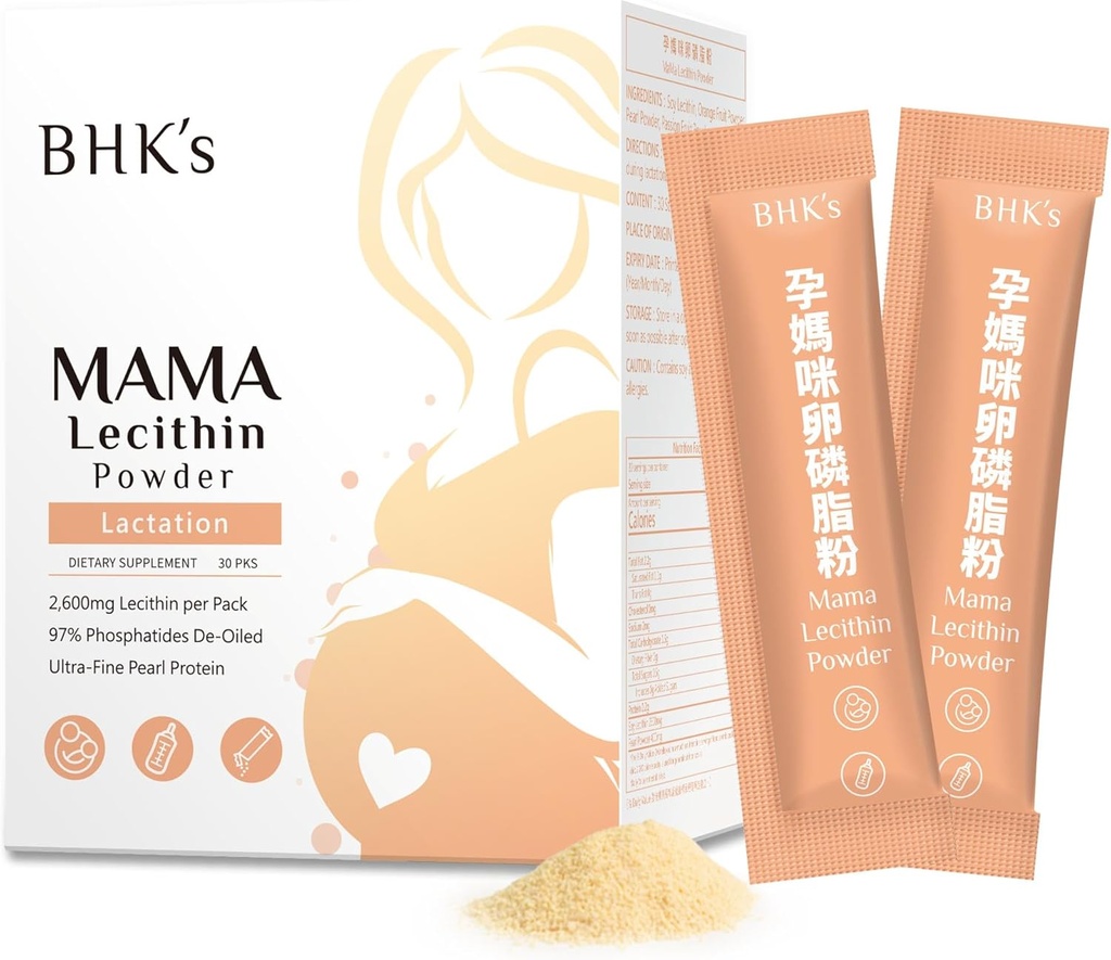 BHK'nın Lecithin for Clogged Milk Ducts, Loosen Varing Fatty Clogs, Supports Milk Flow, Emzirme ve Beslenme Kalitesini Geliştir, 30 Sticks