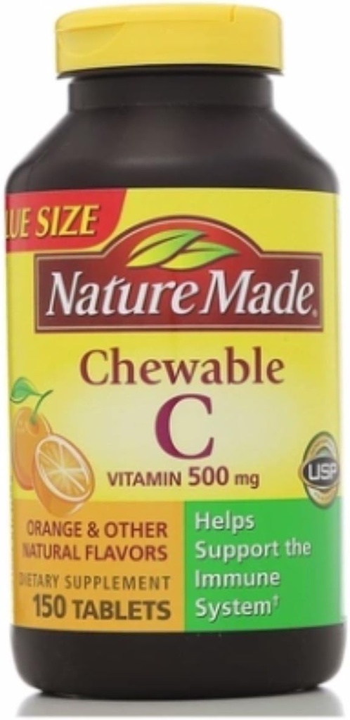 Nature Made C 500 mg Chewable Tabletler 150 ea (Pack of 5)