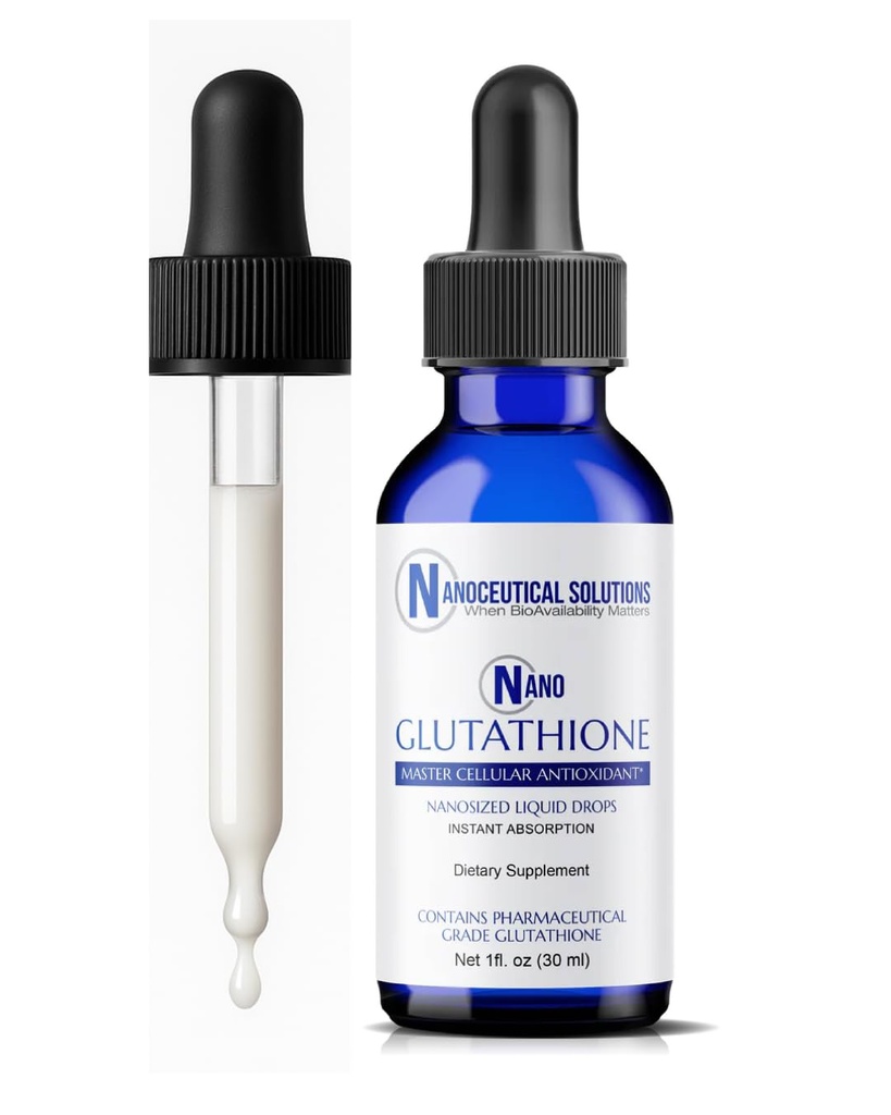 Nano Glutathione Drops by Nanoceutical Solutions, Farm Grade Liquid Supplement, Ultra-Efficient Abxia, Up to 8 Times Higher Than Glutathione Capsules | 30 Servisler