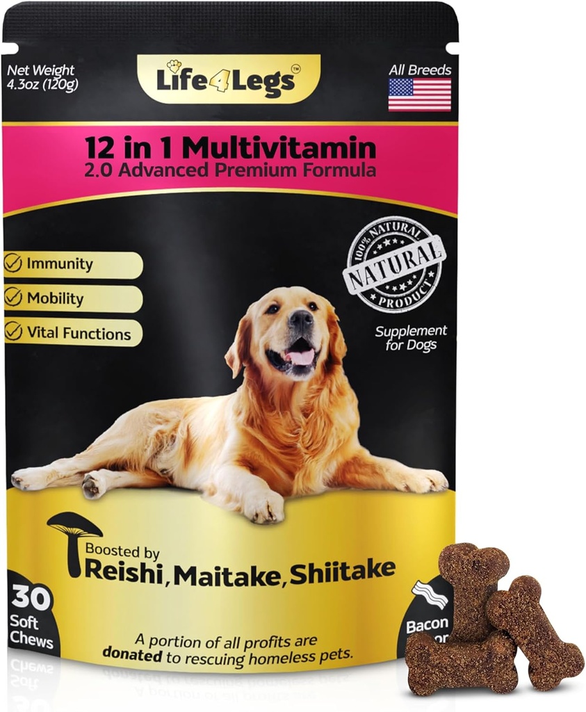 Yumuşak Chews Dog Vitamins & Supplements - Dog Multivitamin - Hemp Oil Glucosamine Chondroitin Hip ve Ortak Destek Sağlık, Skin & Coat, Digestion & Immune ATM, Heart, Probiyotiks