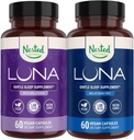 Nested Naturals Luna Sleep Aid Log | Luna & Luna Melatonin-Free Sleep Pills with Natural Materialss Melatonin, Valarien, & More (120)