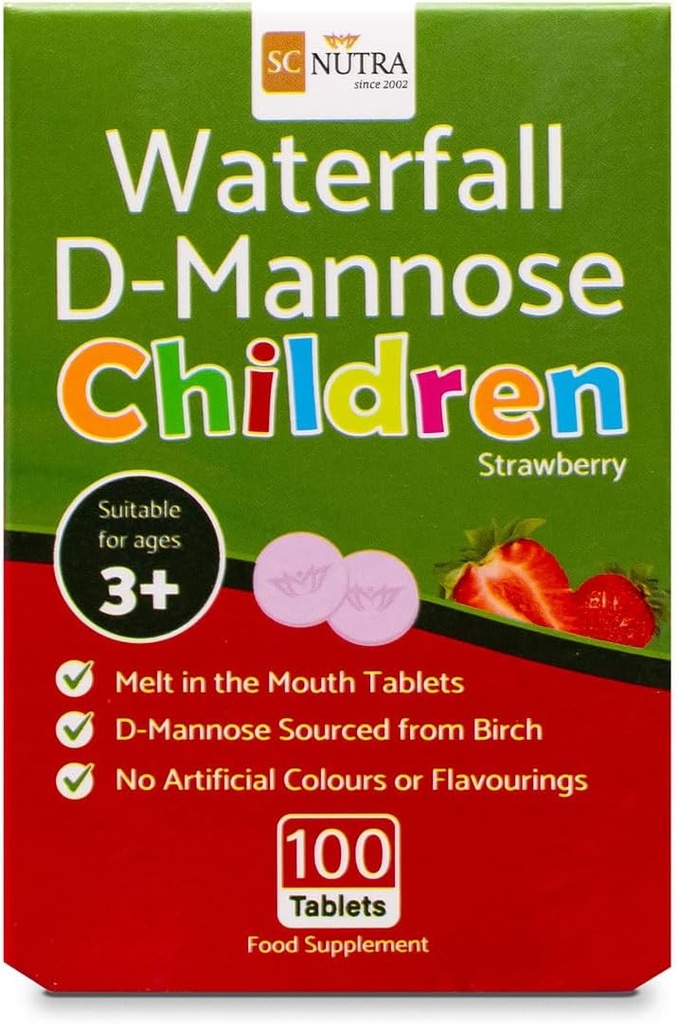 Sufall D-Mannose Çocuklar Strawberry ipucu ile Ağız Tabletlerinde Melt. Boys & Girls için uygun, 3 Yıl + | 100 Count