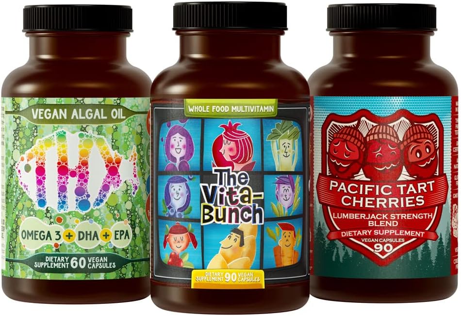 Tart Cherry + Tüm Yiyecek Multi-Vitamin + Omega-3 Sche