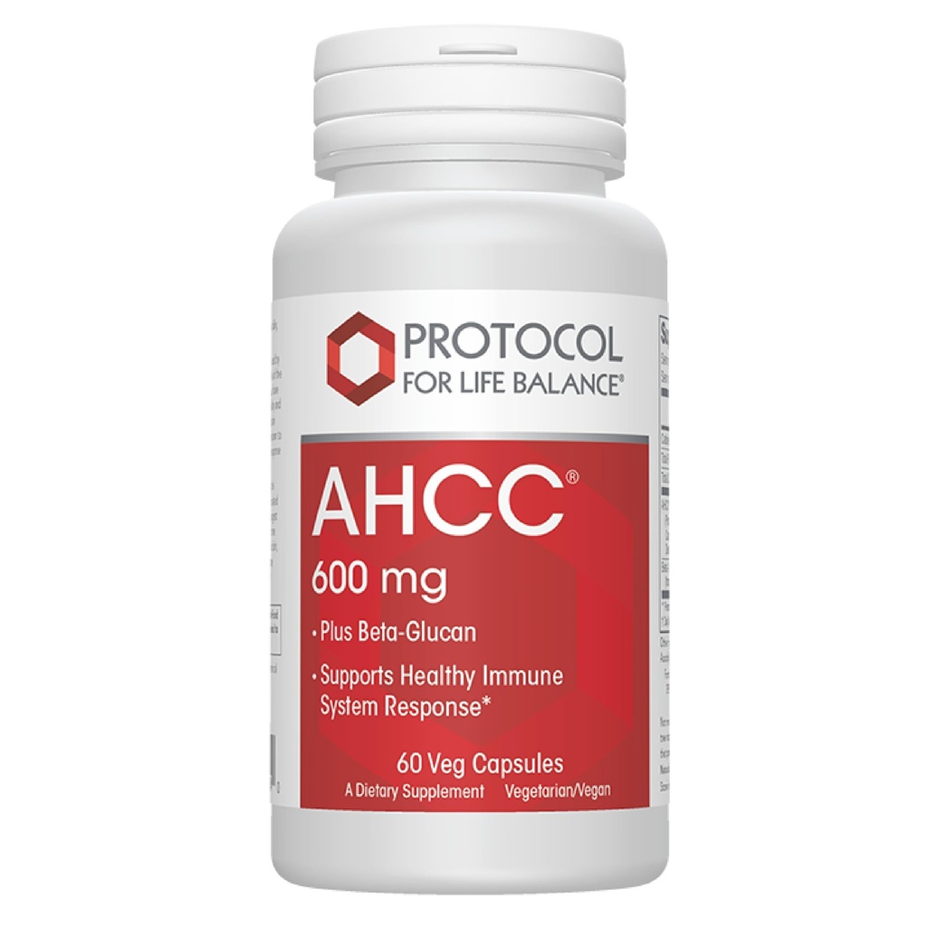 Protokol AHCC 600 mg - Liver & Immune Support Supplement with Beta-Glucan* - May Aid Cellular Health & Stress* - Vegan, Süt Free & Nut Free - 60 Veg Caps