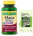 Genric Spring Valley Maca Root 500 mg Capsules, Kadınlar ve Erkekler için Organik Maca Kökü (2 Madde)