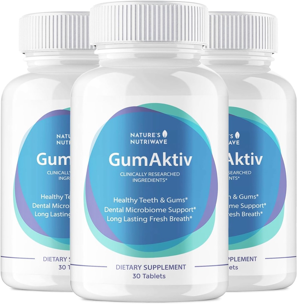 GumAktiv Oral Health Supplement – 3.5 Milyar Probiyotikler, Doğal Oral Denge, Temizler Ağız, Sağlıklı Gums & Dişler, Non-GMO, Gluten-Free | 30 Tabletler, 3 Ay Supply