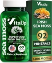 Wildcrafted Irish Sea Moss Capsules with Burdock Root & Bladderwrack - USA Made Sea Moss Advanced for Hair, Skin, Immune & Energy Levels Support - SeaMos Pills - 60 Vegan Capsules