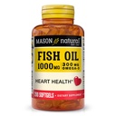 MASON NATURAL Omega,3 Fish Oil, 200,Day Supply, iş birliği için EPA ve DHA ile 1000 mg, Softgel Pills