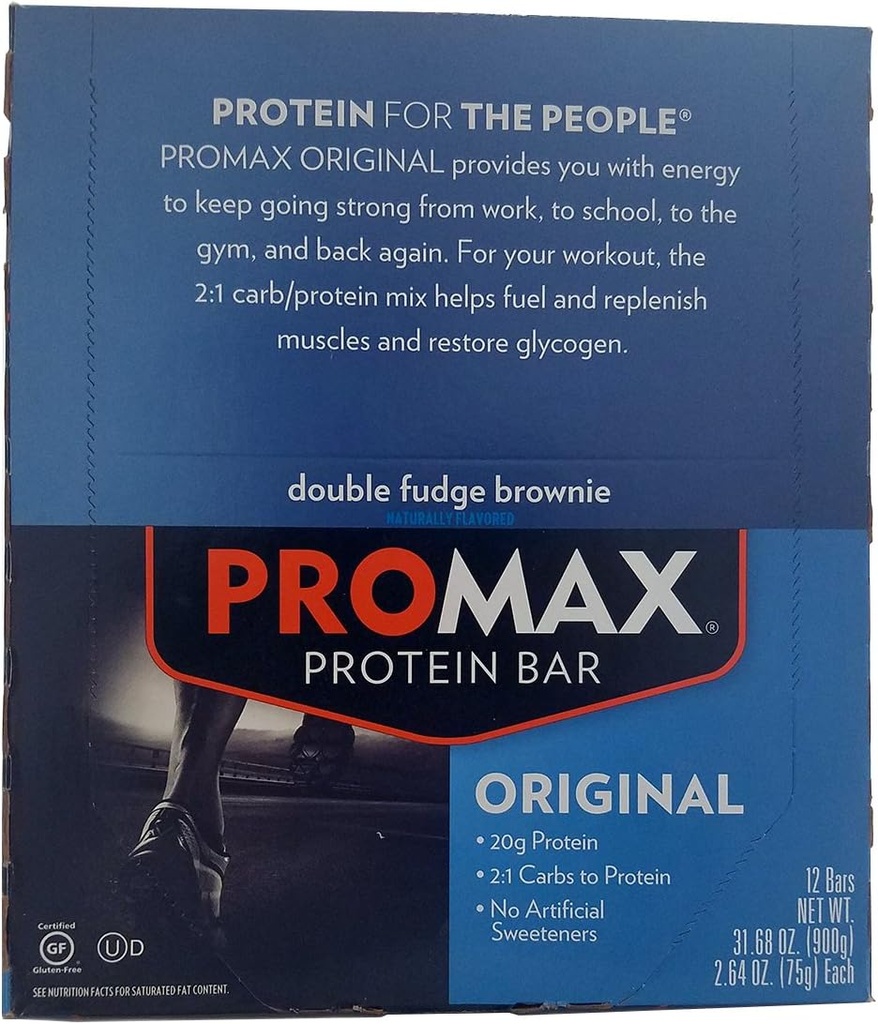 Promax protein Bar Double Fudge Brownie - 12 - 2.64 oz (75 g) barlar [31.68 oz (900 g)