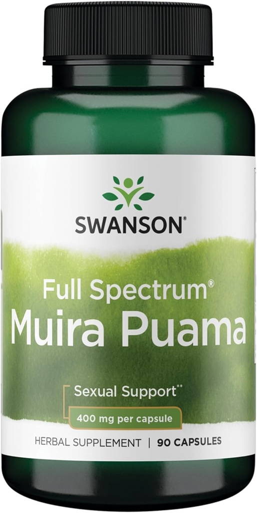 Swanson Muira Puama Root Cinsel Sağlık Virtitude Boost Support Men's Women's Supplement 400 mg 90 Capsules