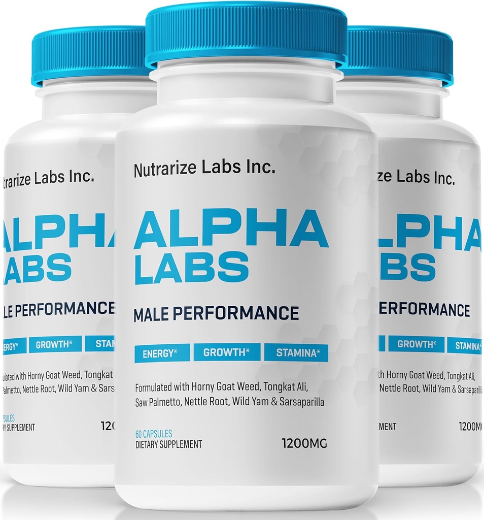 NutraRize (3 Pack) Alfa-Labs, Erkekler ve Kas Desteği için Resmi Formula, Tüm Doğal Erkek Performans Pilleri Sustain Stamina & Energy Levels, Alfalabs ME Capsules Review (180 Capsules)