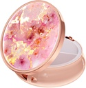 Rouidr Pill Box, 3 Karşılaştırmalı Tıp Pill Case, Small Metal Travel Medicine Box for Purse & Pocket, Rose Gold, Gold Pink Mermer