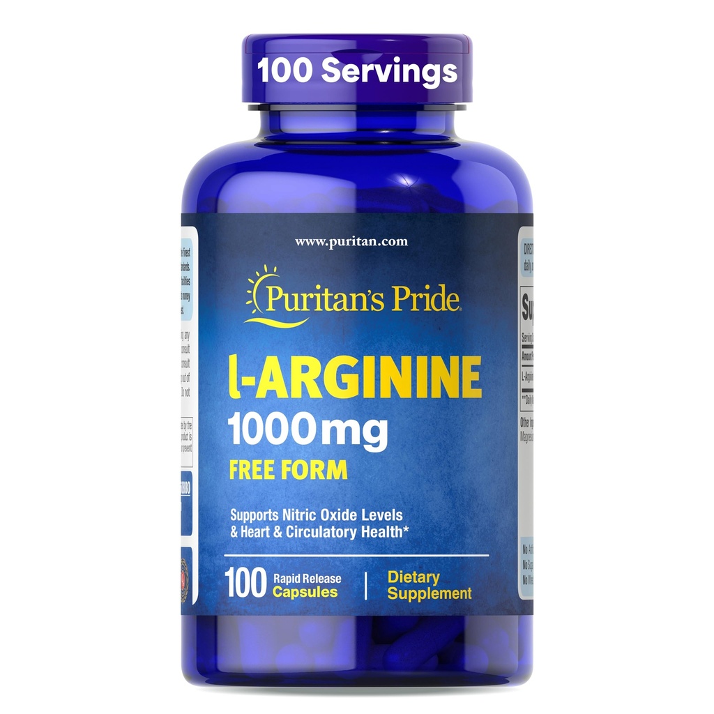 Puritan's Pride L-αργινίνη 1000 Mg Κάψουλες, 100 Count, White, (4332490165)