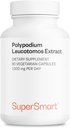 Supersmart - Polypodium Leucotomos Günde 1000 mg (PLE Supplement) - Skin Protection & Health - Antioksi Formula - Fern Extract | Non-GMO & Gluten Free - 90 Vegetarian Capsules