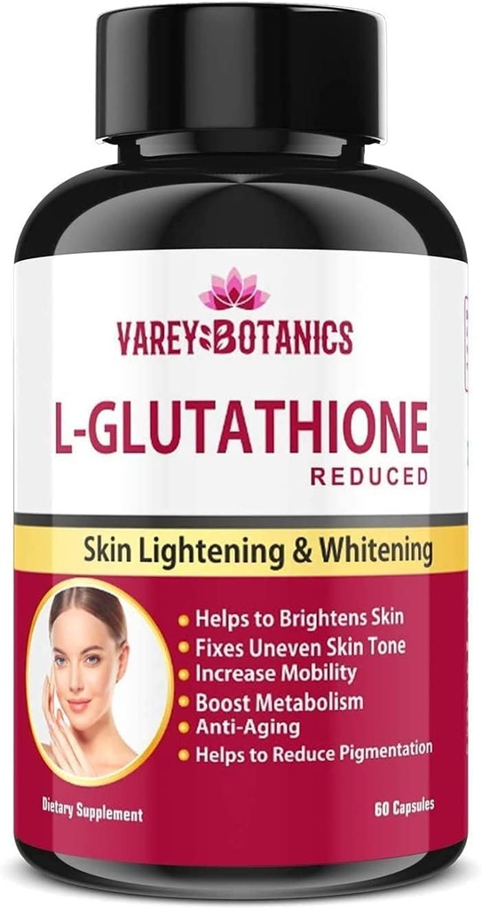 SPECEY VAR BOTANICS L-Glutathione Skin Whitening ve Işıklandırma Kapsülleri C & E, Biotin ve Grape Tohum Ekstraksiyonu -1000 mg-For Men and Women - 60 Capsules