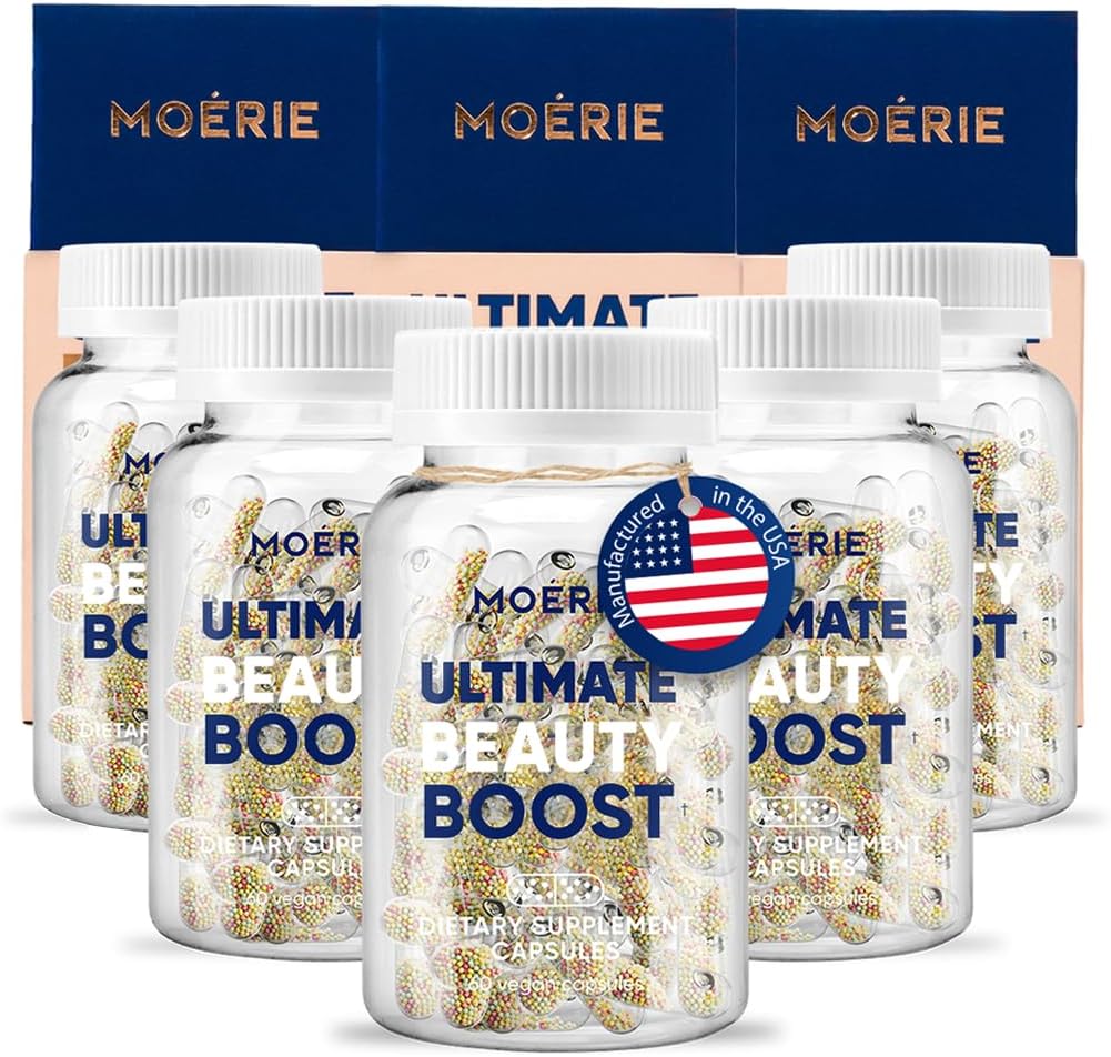 Kadınlar ve Erkekler için Moerie Saç Büyüme Tamamı - Saç Skin ve Nails Biotin, Q10 & Minerals - For Tier, Fuller Saç ve Saç Kayıp Tedavisi - Gelişmiş Beadlet Teslimat Sistemi - 360 Pills