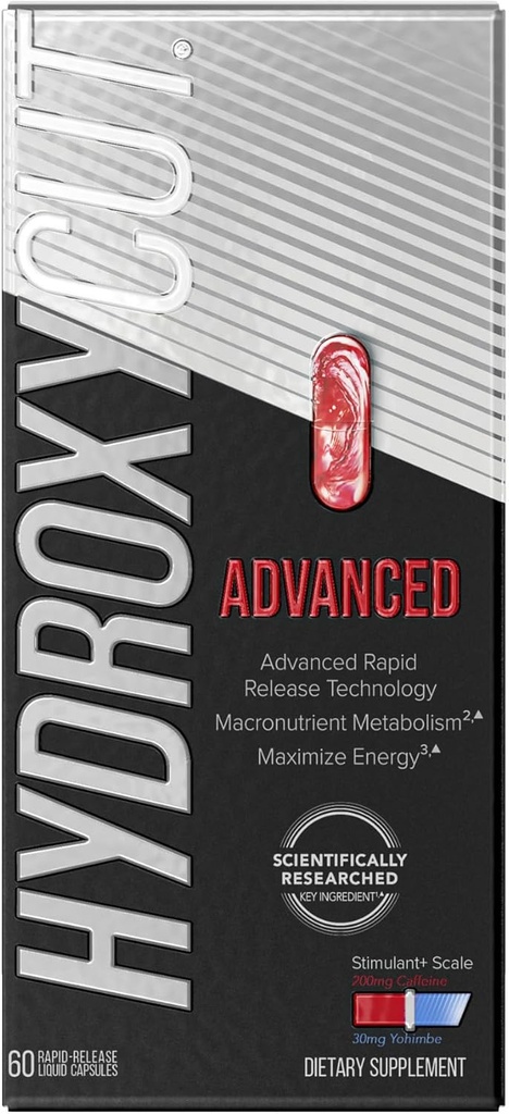 Hydroxycut Advanced - 60 Hızlı-Release Liquid Capsules - Termogenic Calorie Burn, Max kesim Enerji - Kadınlar ve Erkekler için -