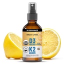 Organic Vitamin D3 5000 IU (Lichen) + K2 120 mcg (Fermented Chickpea), Immune, Bone & Heart Health with Calcium Absorption | Trace Minerals, Lemon & Citrus, Sugar Free, Spray (1 FL OZ, 30 Servings)