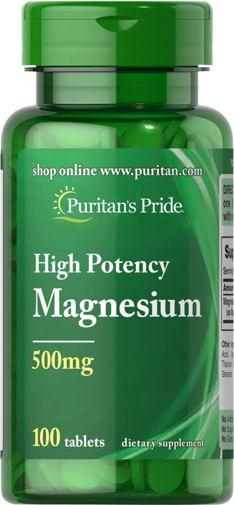 Puritan's Pride Magnezyum, 500 mg, 100 Count