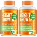 Πακέτο 2 Μεγιστοποιητής αύξησης ύψους - Made in USA - Natural Height Increase Booster & Teen Vitamins - Χάπια για να Μεγαλώσουν Πιο Ψηλοί σε οποιαδήποτε ηλικία - Συμπλήρωμα ανάπτυξης οστών για ενήλικες & παιδιά - 120 κάψουλες