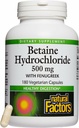 Doğal Faktörler, Betaine HCL 500 mg, Sağlıklı Digestion ve Sağlıklı Mikrobiyome, 180 kapsül (180 hizmet)