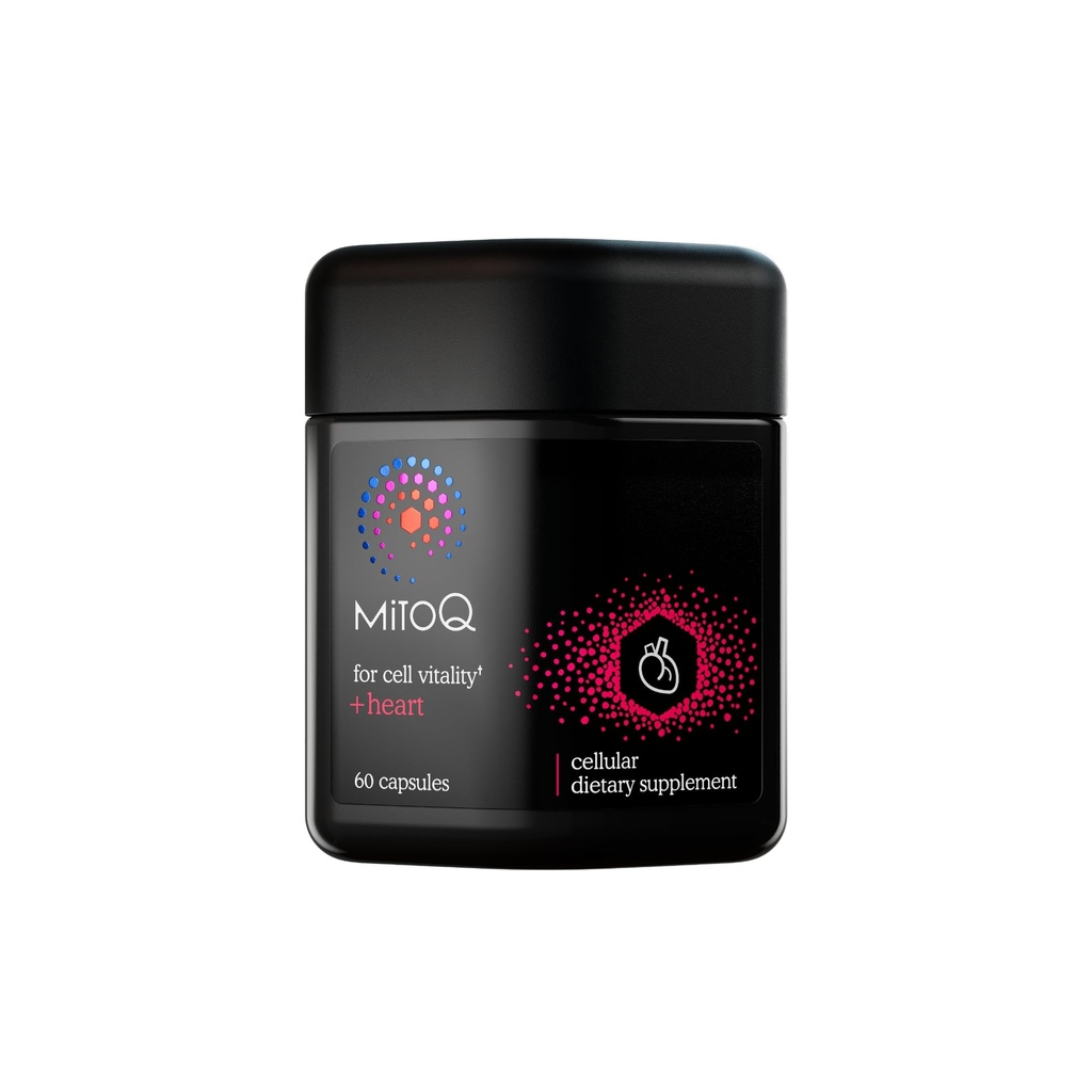 MitoQ + Heart Premium CoQ10 Antioksi - Contains Mitoquinol Mesylate, Magnezyum, L-Carnitine & Vitamin D3 - Cardiovascular ve Circulatory Health, & Cell Vitality (60 Capsules)