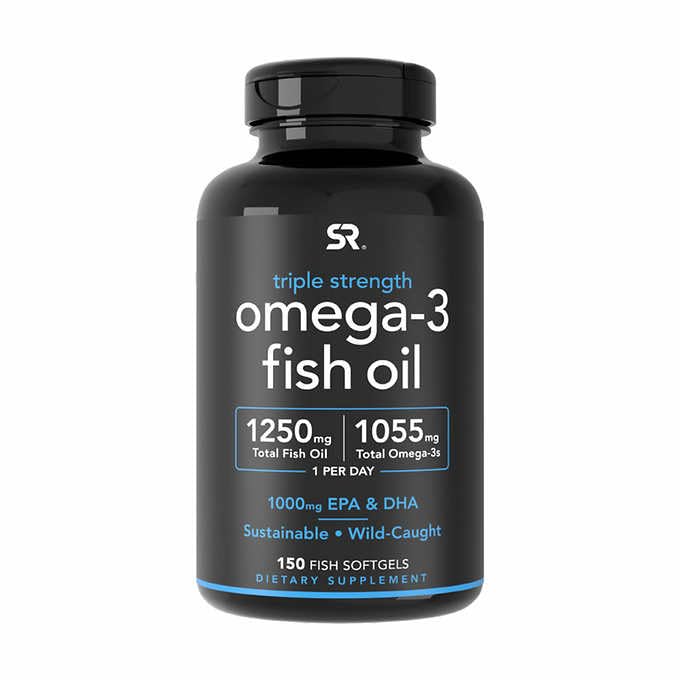 Spor Araştırması Triple Strength Omega 3 Fish Oil - Burpless Fish Oil Supplement w/EPA & DHA Fatty Acids from Wild Caught Fish - Heart, Brain & Immune Support for Men & Women - mg 1250, 150 ct