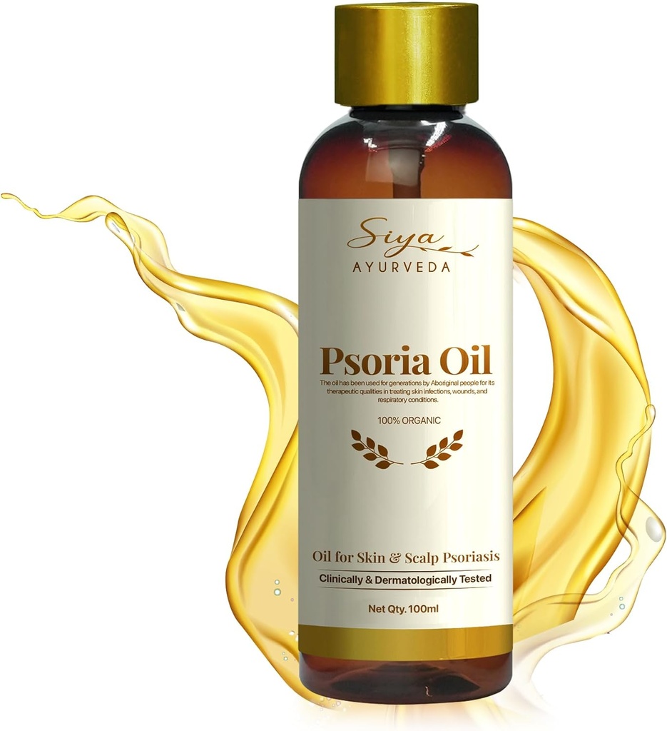 Siya Ayurveda Psoriasis Tedavisi Doğal Yardım için Petrol | Scalp Psoriasis & Skin Care için Petrol | Köklerden Psoriasis Çıkar | Doğal Malzemeler ile Yapılışı - 100 ml