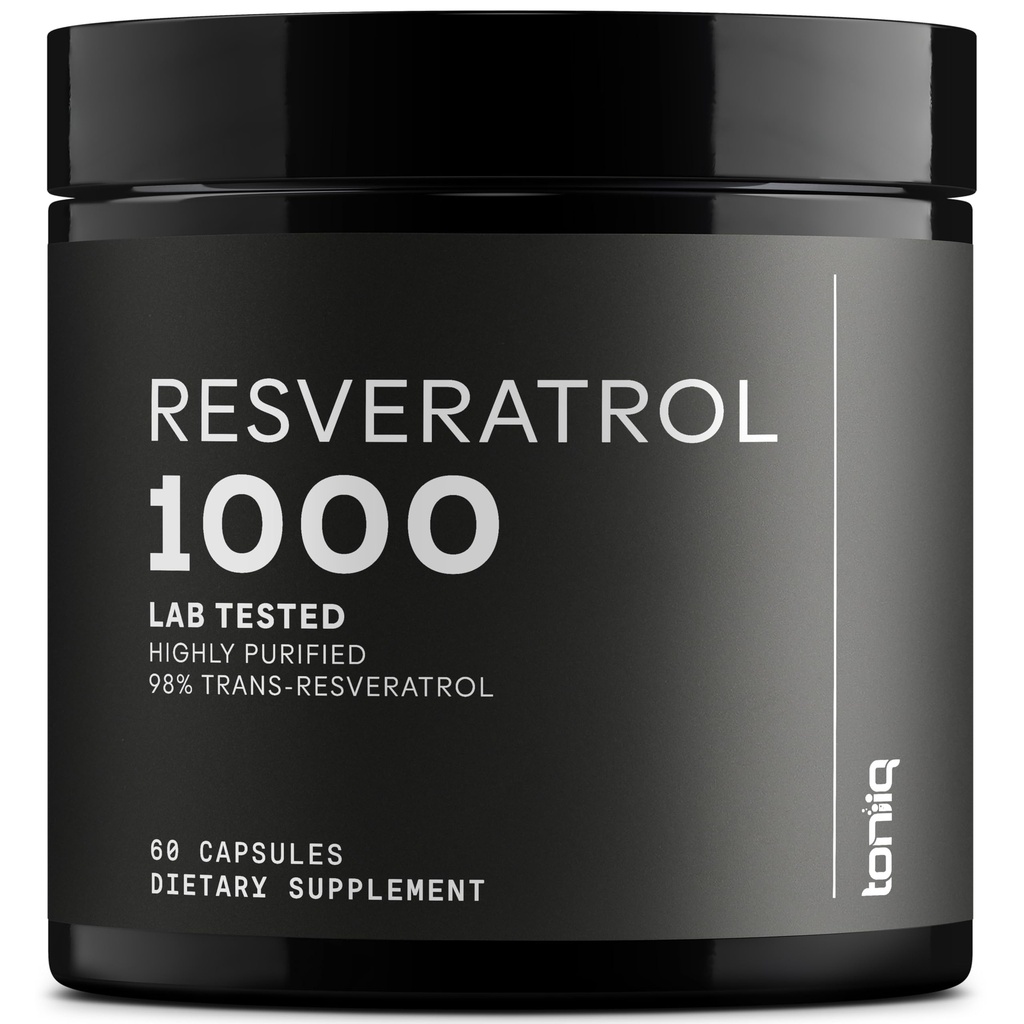 Ultra High Potency Third-Party Tested Trans Resveratrol 1000 mg - 98 Pure, Highly Purified and Bio available - Resveratrol Polygonum Root - 60 Capsules