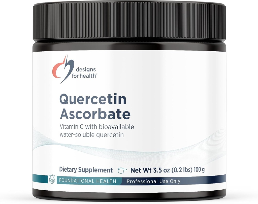 Σχέδια για την υγεία Quercetin-Ascorbate σκόνη - 240mg QuerceSOLTM συμπλήρωμα - βιταμίνη C για να βοηθήσει την υποστήριξη Κανονική απάντηση ισταμίνης - εύκολο πρόσθετο ποτό, Vegan (77 σερβιέτες / 100g)