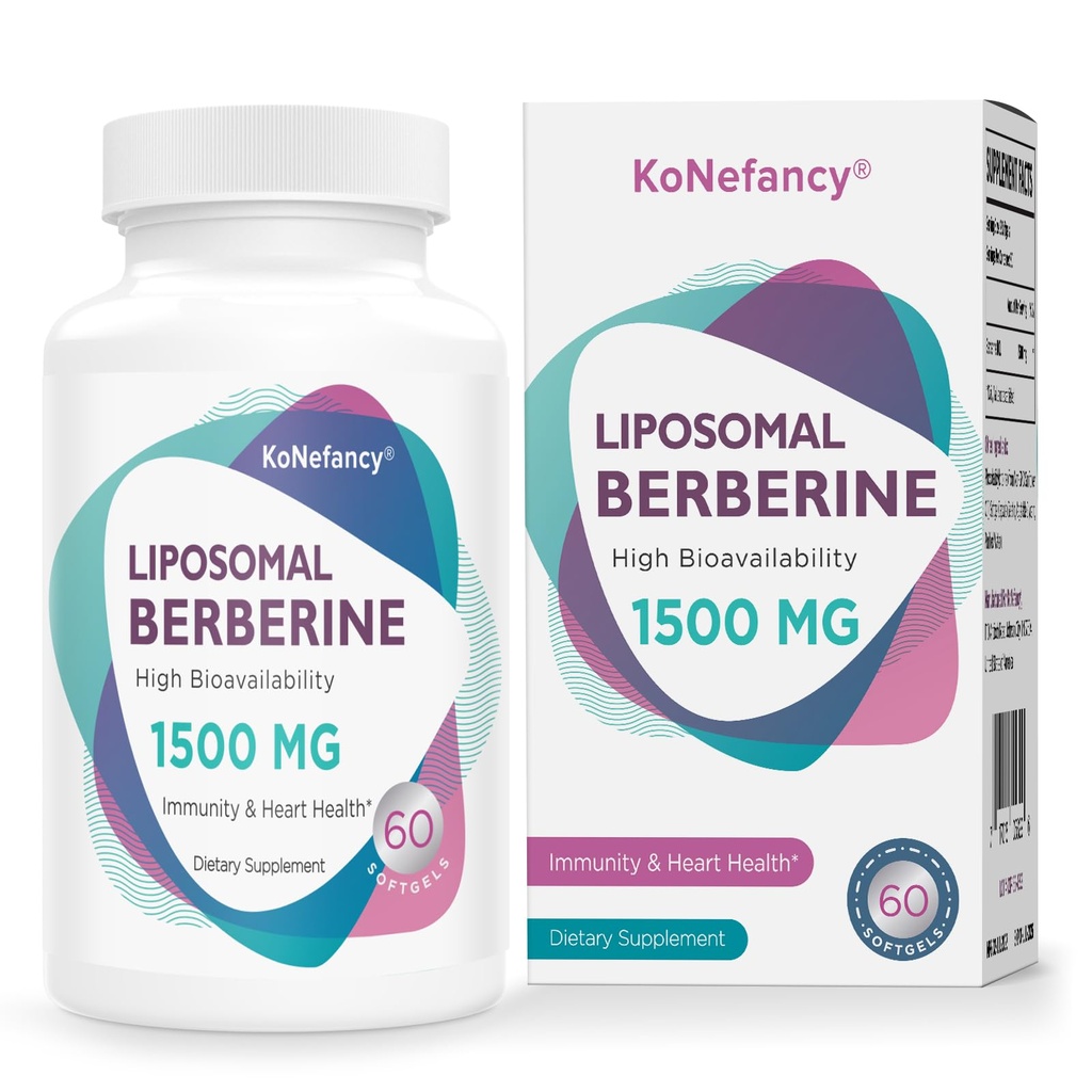 Συμπλήρωμα HCL βερβερίνης 1500mg - Δοκιμασμένο τρίτο μέρος, Υψηλή βιοδιαθεσιμότητα Λιποσωμικές κάψουλες βερβερίνης για γυναίκες και άνδρες, ενεργοποιητής AMPK