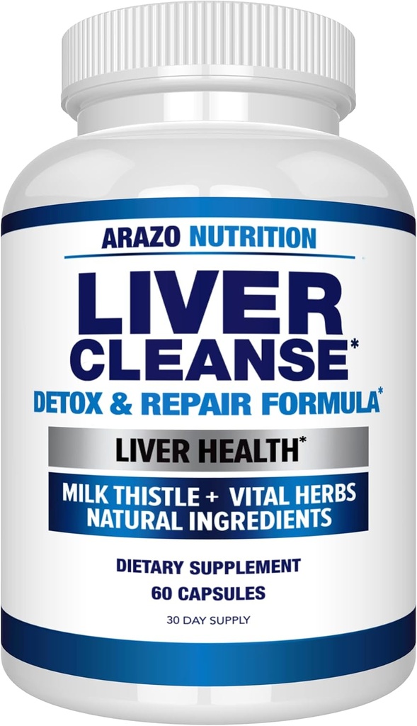 Arazo Διατροφή Liver Cleanse Detox & Φόρμουλα επισκευής – Γάλα Thittle βοτανικό συμπλήρωμα υποστήριξης: Silymarin, Beet, Artichoke, Dandelion, Chicory Root