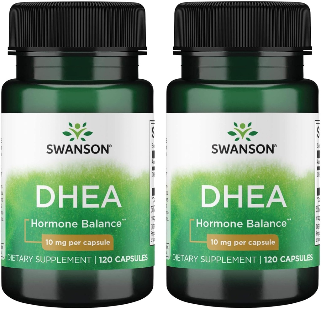 Swanson DHEA - Natural Supplement - Hormone Balance - (120 Capsules, 10mg Each) 2 Pack