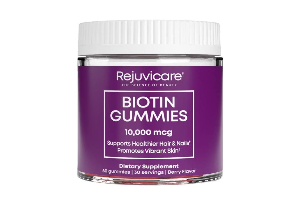 Windmill Health Products Rejuvicare Biotin Gummies- 10.00006, 30 hizmet, One Color, Berry, 60 Count