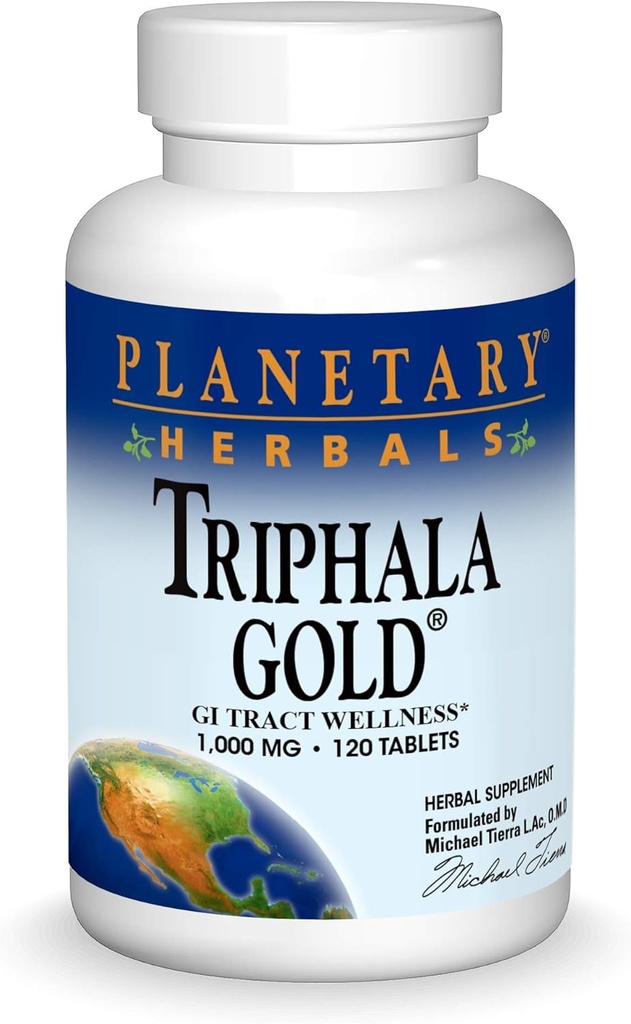 Planetary Herbals Triphala Gold 1000mg Επιπλέον δύναμη Αγιουρβεντικά - 120 δισκία