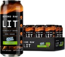 Raw LIT Workout, Jolly Rancher Green Apple, For Energy, Focus, Intensity and Pumps, With Nitrik Oksit Boost, Zero Sugar, 250 mg Caffeine with Beta Alanine, 12 Cans